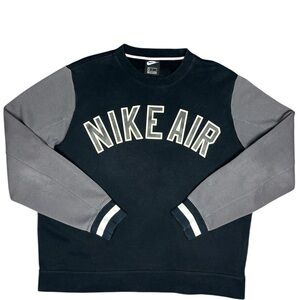 Nike Air Men's Black and Gray Crewneck Sweater